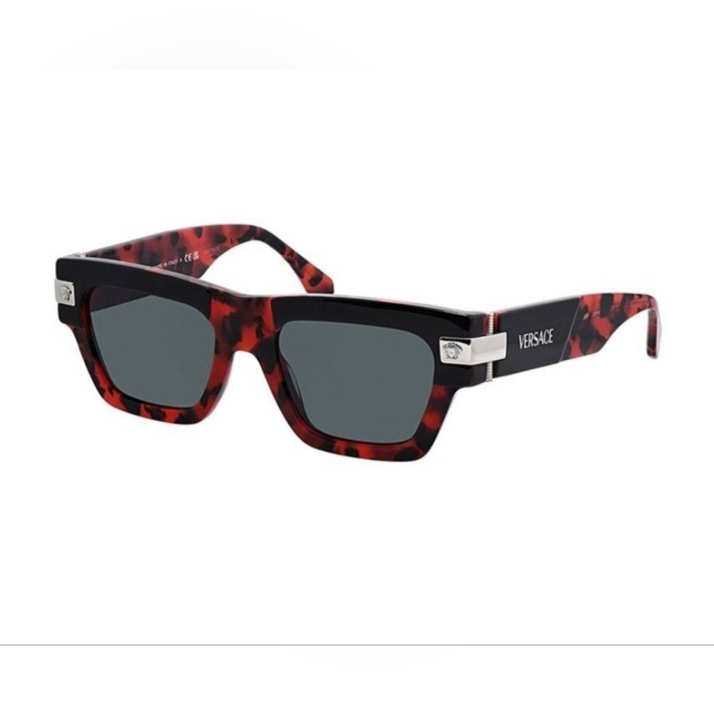 Versace (Unisex) VE4464 52mm Sunglasses Top Black /Red Havana (NWT)